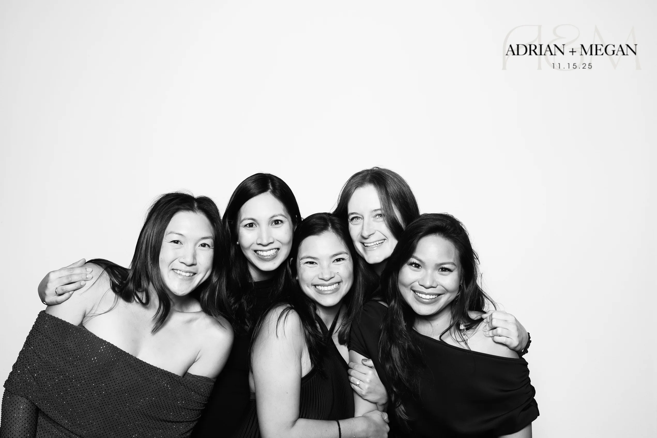 Guests in the booth on a custom photo template